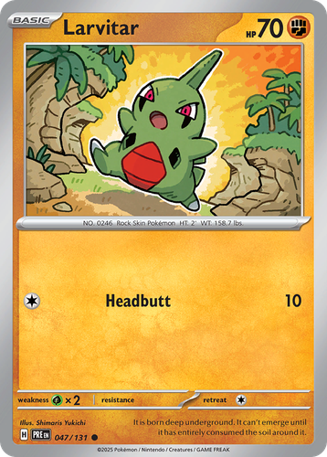 Larvitar #47 from Prismatic Evolutions - Common - Illustrated by Shimaris Yukichi
