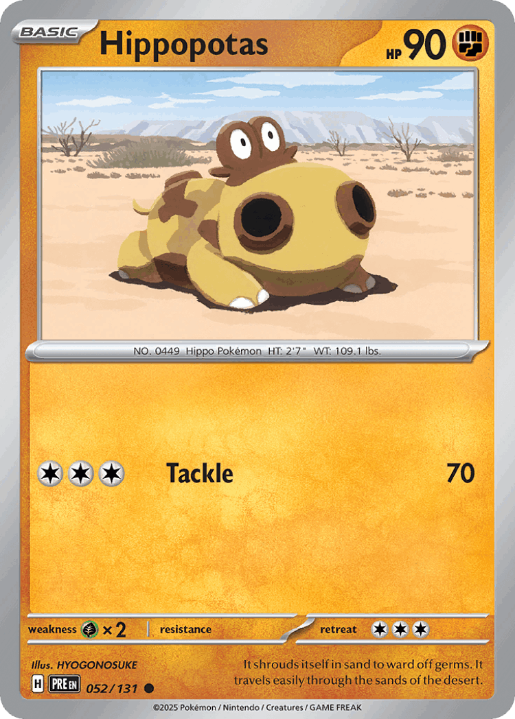 Hippopotas #52 from Prismatic Evolutions - Common - Illustrated by HYOGONOSUKE
