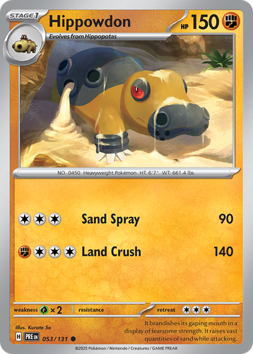 Hippowdon #53 from Prismatic Evolutions - Common - Illustrated by Kurata So