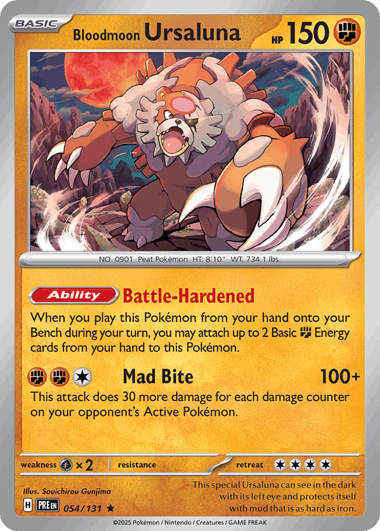 Bloodmoon Ursaluna #54 from Prismatic Evolutions - Rare - Illustrated by Souichirou Gunjima