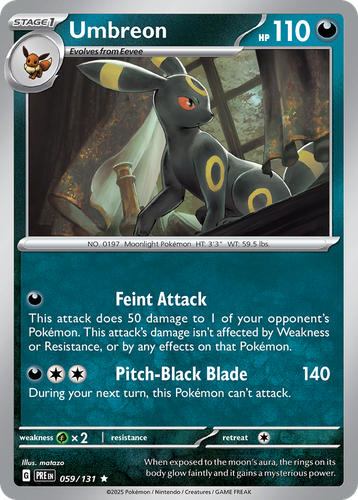 Umbreon #59 from Prismatic Evolutions - Rare - Illustrated by matazo