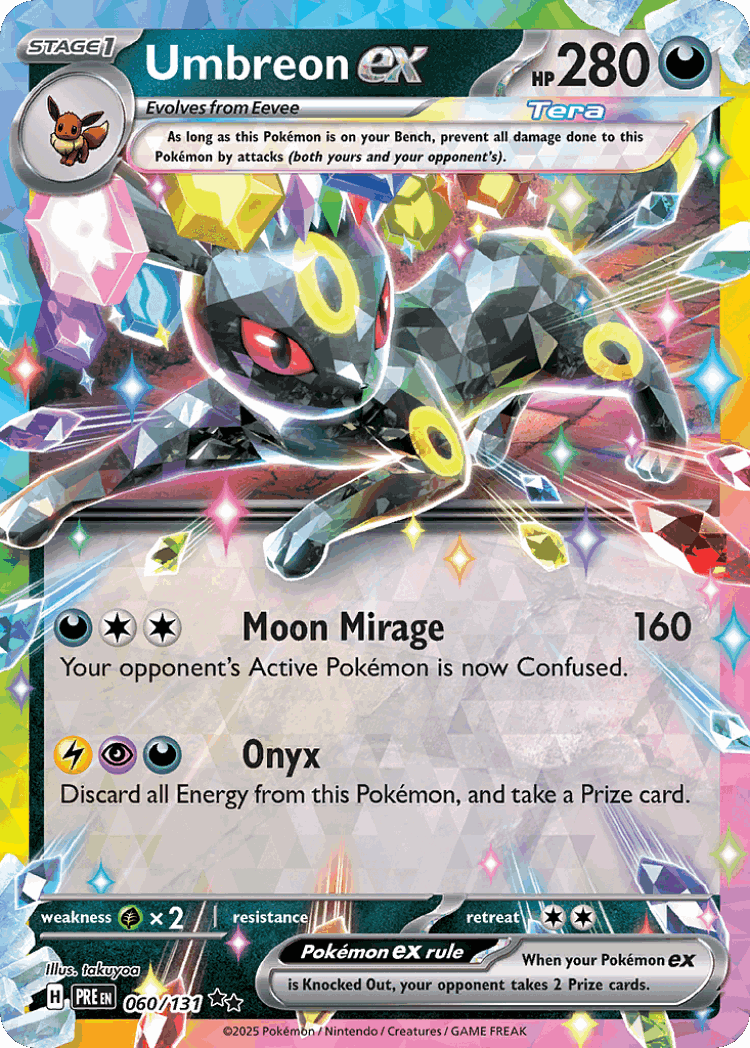 Umbreon ex #60 from Prismatic Evolutions - Double Rare - Illustrated by takuyoa