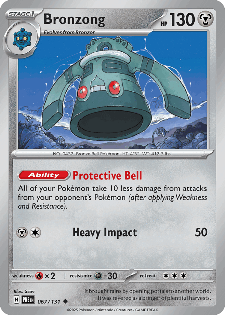 Bronzong #67 from Prismatic Evolutions - Uncommon - Illustrated by Scav
