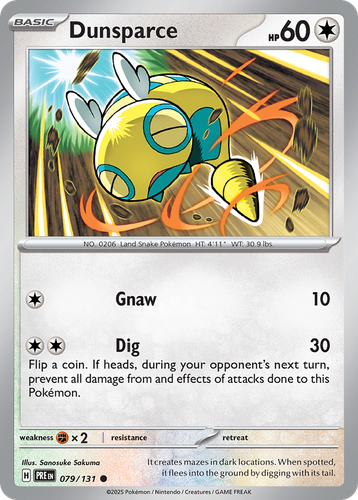 Dunsparce #79 from Prismatic Evolutions - Common - Illustrated by Sanosuke Sakuma