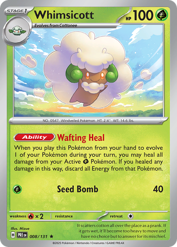 Whimsicott Pokémon TCG card art