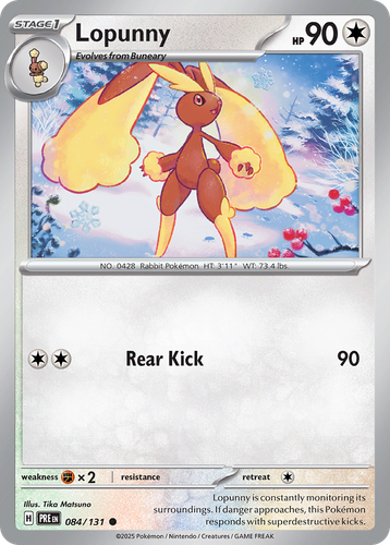 Lopunny #84 from Prismatic Evolutions - Common - Illustrated by Tika Matsuno