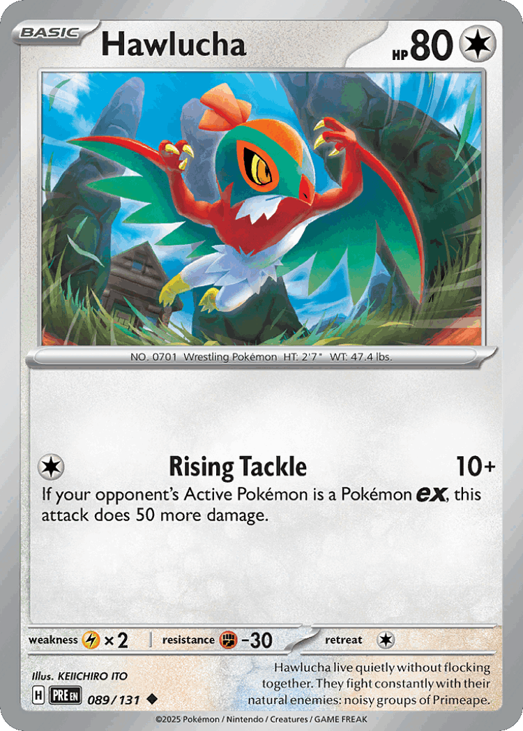 Hawlucha #89 from Prismatic Evolutions - Uncommon - Illustrated by KEIICHIRO ITO
