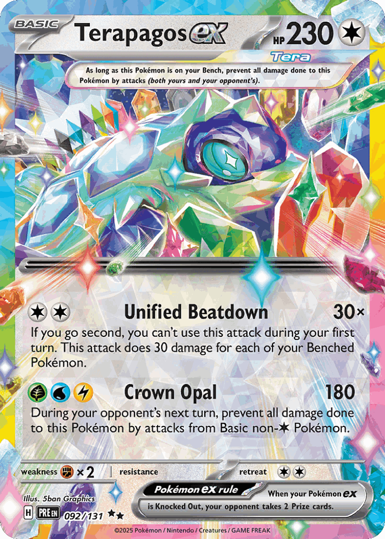 Terapagos ex #92 from Prismatic Evolutions - Double Rare - Illustrated by 5ban Graphics