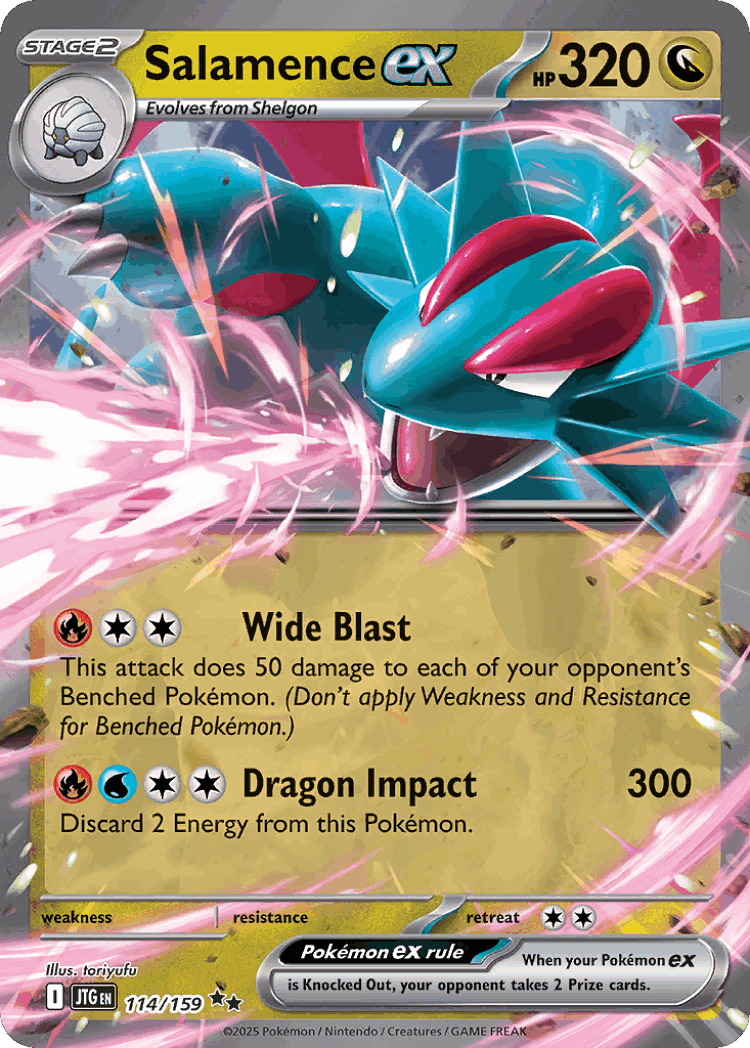 Salamence ex #114 from Journey Together - Double Rare - Illustrated by toriyufu