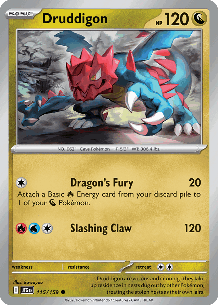 Druddigon #115 from Journey Together - Common - Illustrated by kawayoo