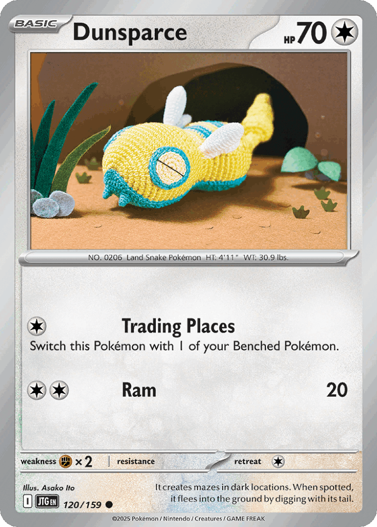 Dunsparce #120 from Journey Together - Common - Illustrated by Asako Ito