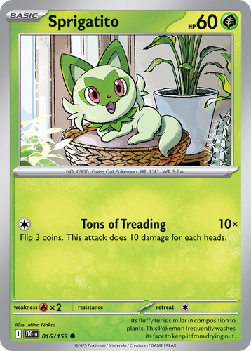 Sprigatito #16 from Journey Together - Common - Illustrated by Mina Nakai