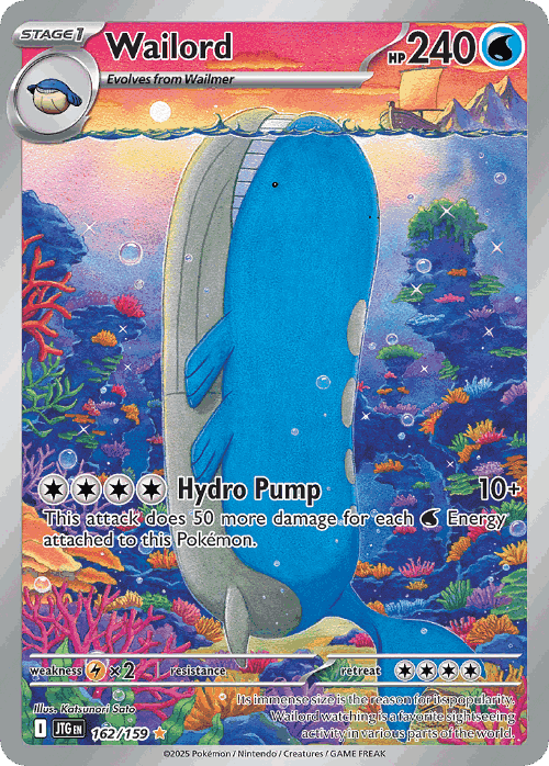 Wailord #162 from Journey Together - Illustration Rare - Illustrated by Katsunori Sato
