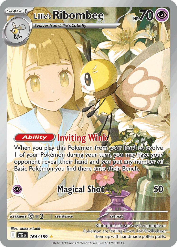 Lillie's Ribombee #164 from Journey Together - Illustration Rare - Illustrated by saino misaki