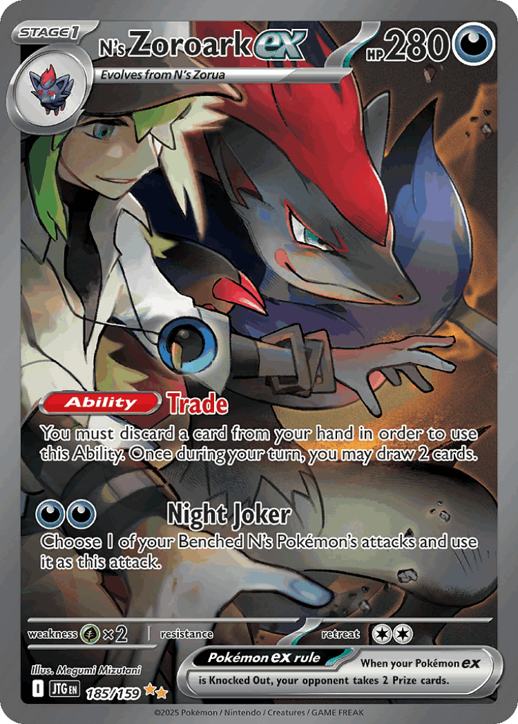 N's Zoroark ex #185 from Journey Together - Special Illustration Rare - Illustrated by Megumi Mizutani