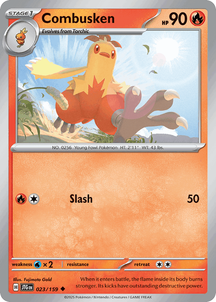 Combusken #23 from Journey Together - Uncommon - Illustrated by Fujimoto Gold