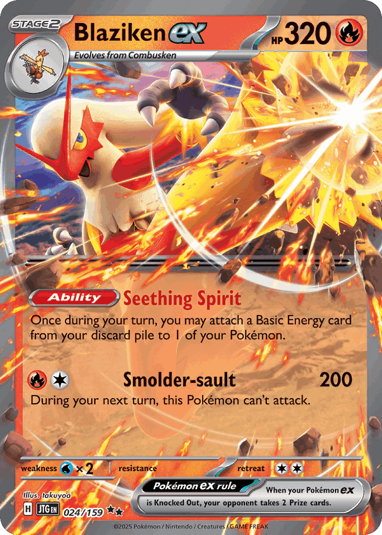 Blaziken ex #24 from Journey Together - Double Rare - Illustrated by takuyoa