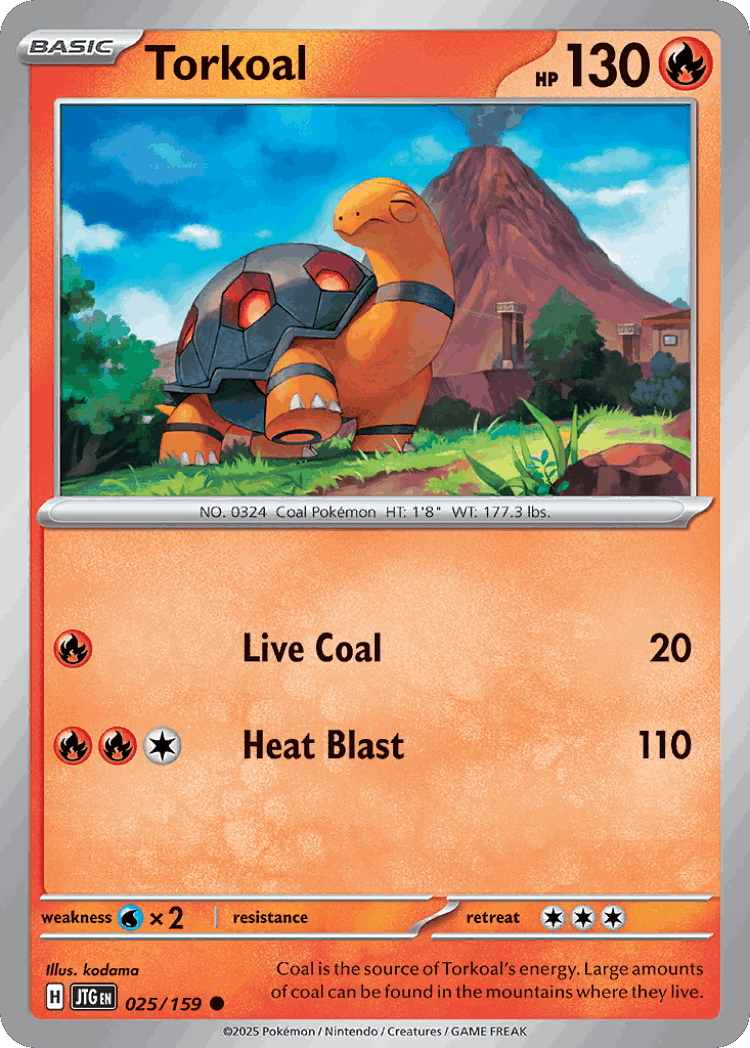 Torkoal #25 from Journey Together - Common - Illustrated by kodama
