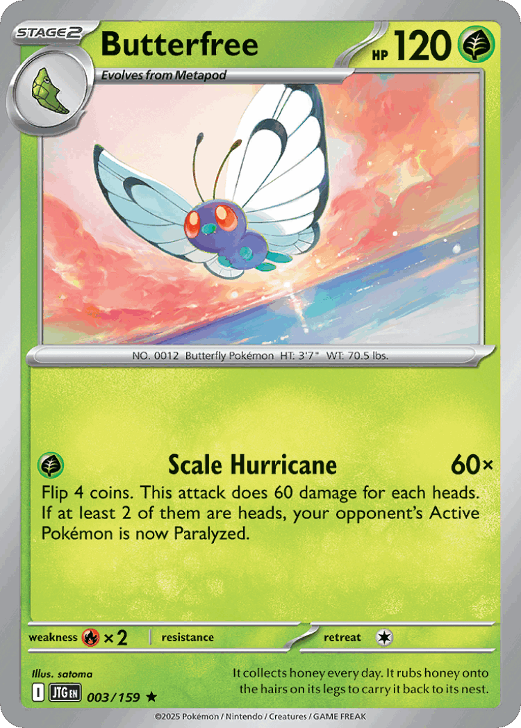 Butterfree #3 from Journey Together - Rare - Illustrated by satoma