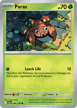Paras Pokémon TCG card art