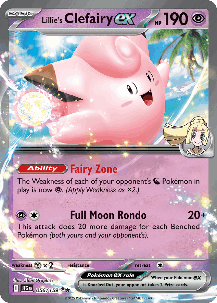 Lillie's Clefairy ex #56 from Journey Together - Double Rare - Illustrated by 5ban Graphics