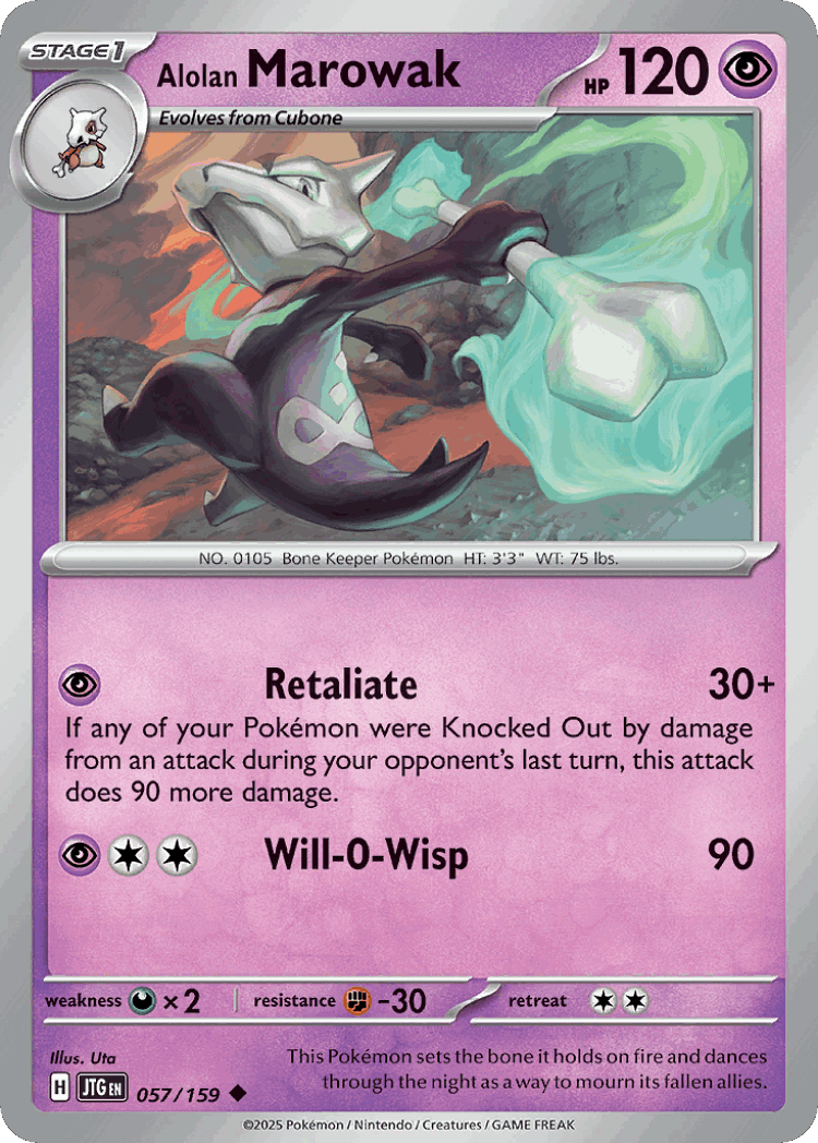 Alolan Marowak #57 from Journey Together - Uncommon - Illustrated by Uta