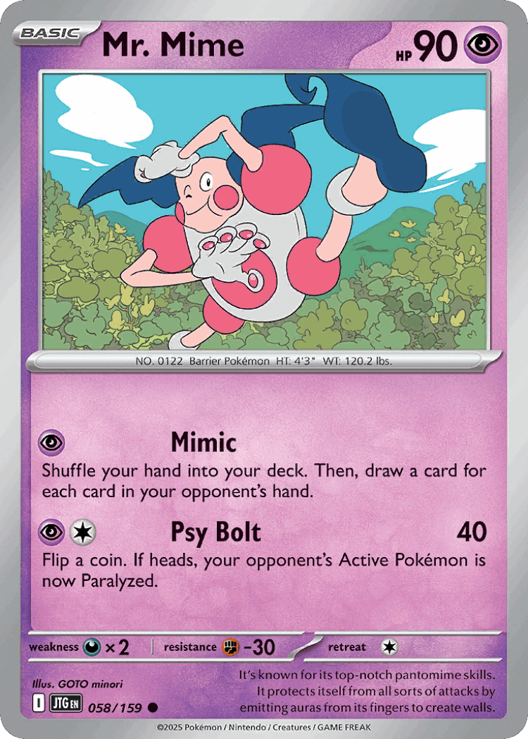 Mr. Mime #58 from Journey Together - Common - Illustrated by GOTO minori