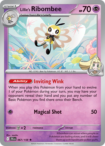 Lillie's Ribombee #67 from Journey Together - Rare - Illustrated by mashu