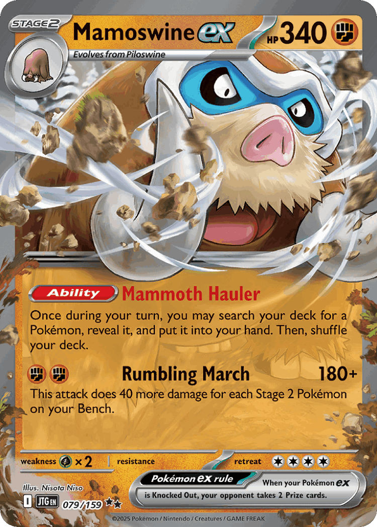 Mamoswine ex #79 from Journey Together - Double Rare - Illustrated by Nisota Niso