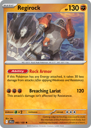 Regirock #82 from Journey Together - Rare - Illustrated by Uta