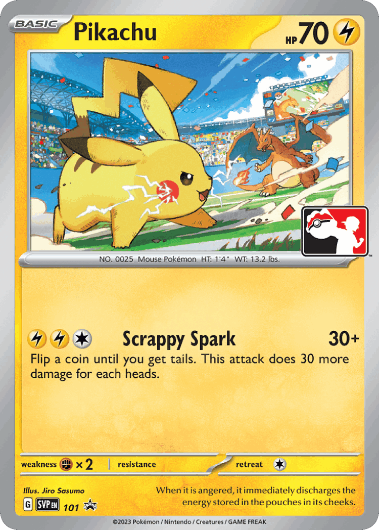 Pikachu #101 from Scarlet & Violet Black Star Promos - Promo - Illustrated by Jiro Sasumo