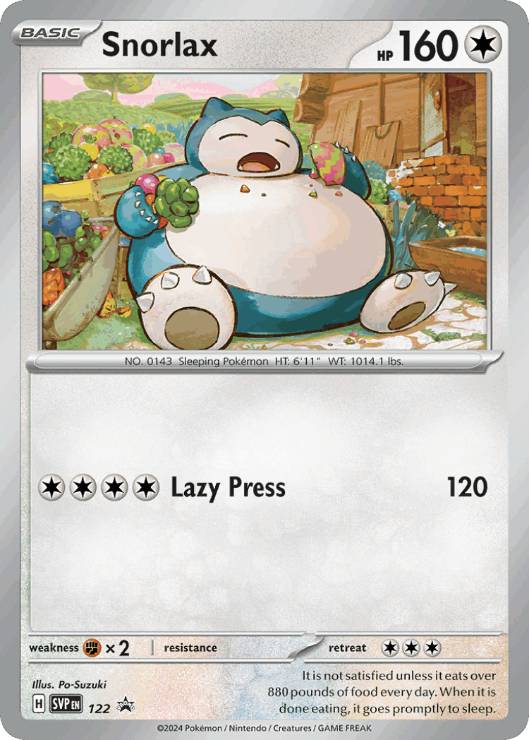 Snorlax #122 from Scarlet & Violet Black Star Promos - Promo - Illustrated by Po-Suzuki
