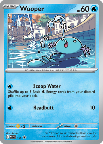 Wooper #155 from Scarlet & Violet Black Star Promos - Promo - Illustrated by Saboteri