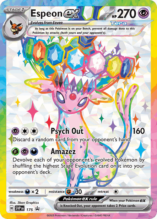 Espeon ex #175 from Scarlet & Violet Black Star Promos - Promo - Illustrated by 5ban Graphics