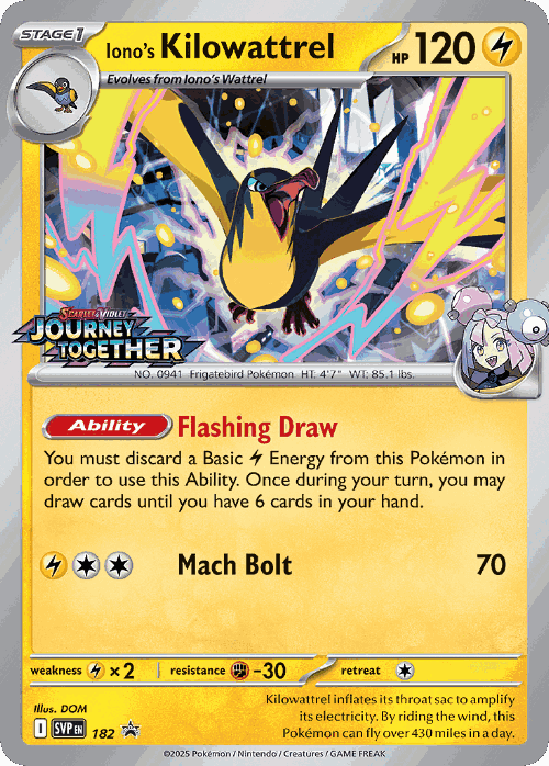 Iono's Kilowattrel 182, Scarlet & Violet Black Star Promos