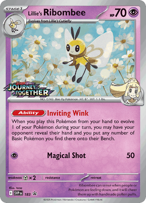 Lillie's Ribombee 183, Scarlet & Violet Black Star Promos