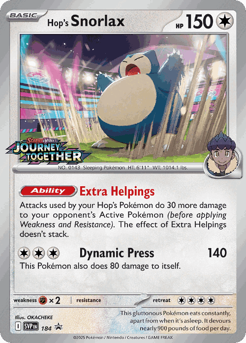 Hop's Snorlax 184, Scarlet & Violet Black Star Promos