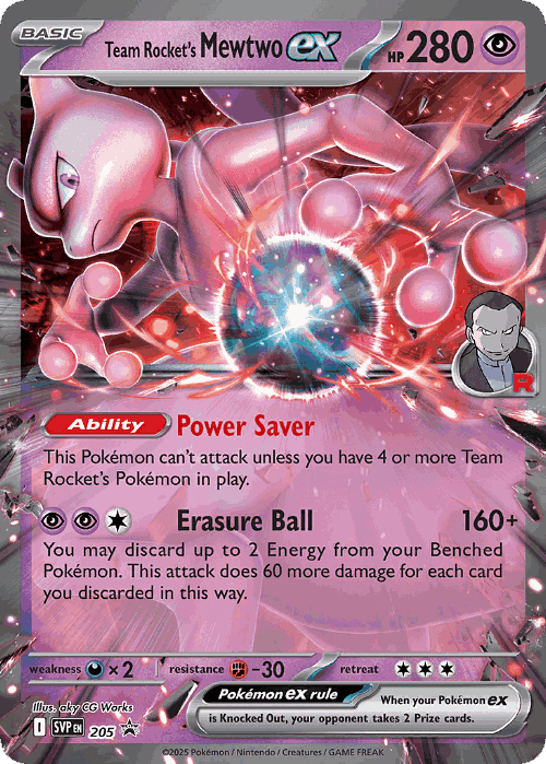 Team Rocket’s Mewtwo ex 205, Scarlet & Violet Black Star Promos