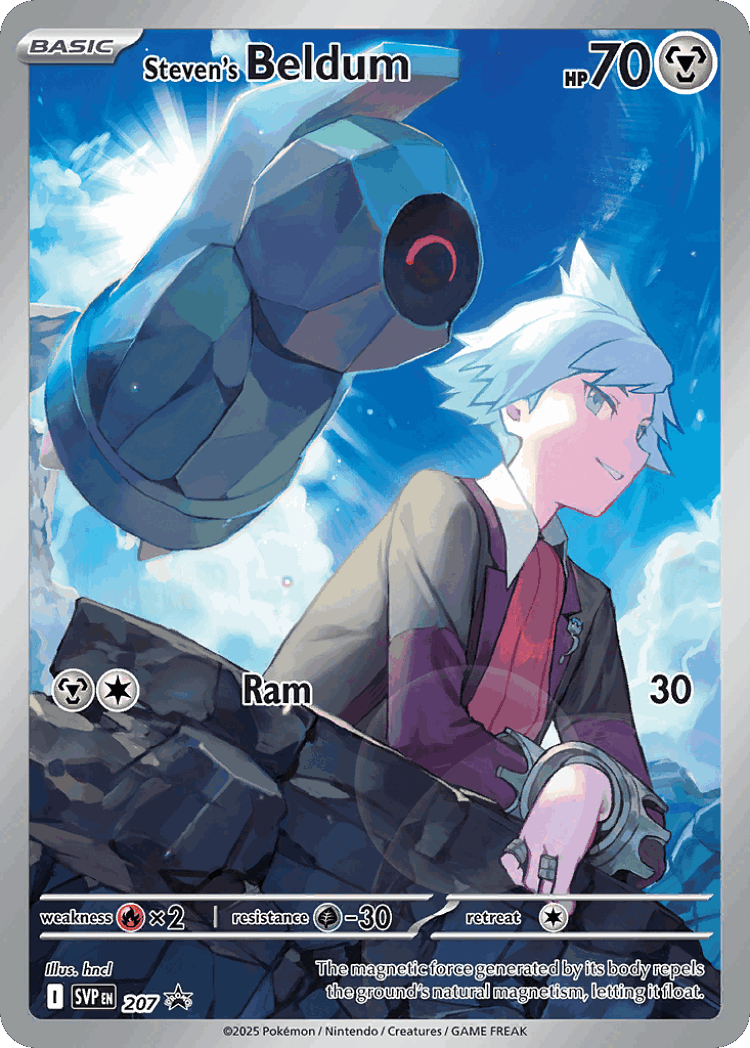 Steven's Beldum #207 from Scarlet & Violet Black Star Promos - Promo - Illustrated by hncl
