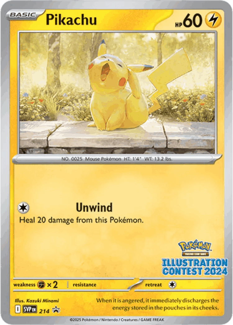 Pikachu #214 from Scarlet & Violet Black Star Promos - Promo - Illustrated by Kazuki Minami
