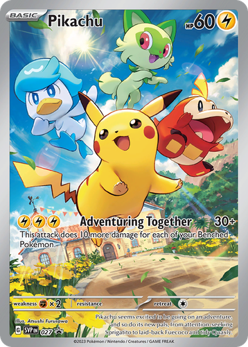 Pikachu #27 from Scarlet & Violet Black Star Promos - Promo - Illustrated by Atsushi Furusawa