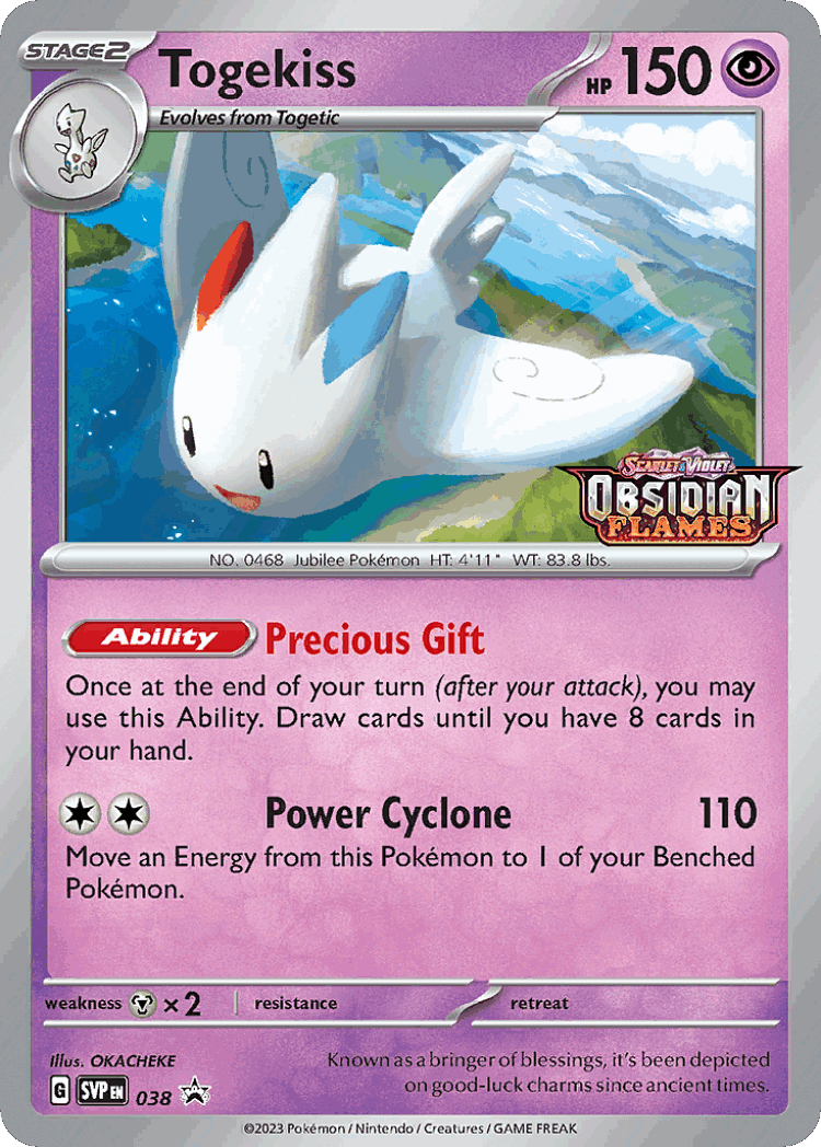 Togekiss #38 from Scarlet & Violet Black Star Promos - Promo - Illustrated by OKACHEKE