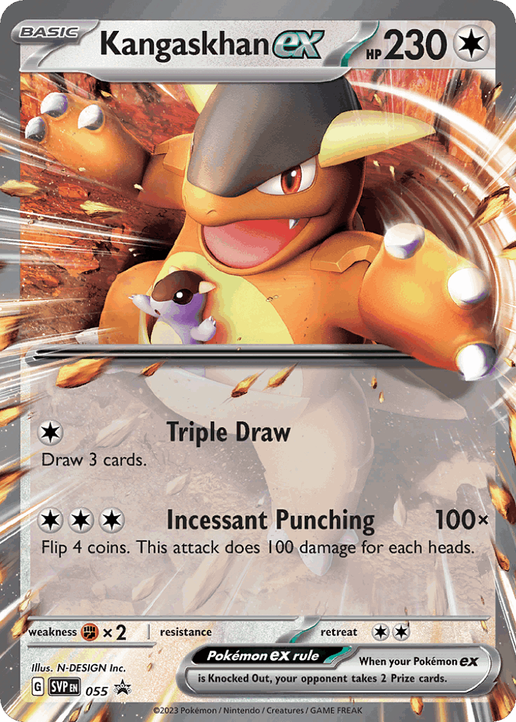 Kangaskhan ex #55 from Scarlet & Violet Black Star Promos - Promo - Illustrated by N-DESIGN Inc.