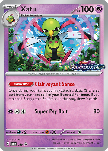 Xatu #59 from Scarlet & Violet Black Star Promos - Promo - Illustrated by GOSSAN
