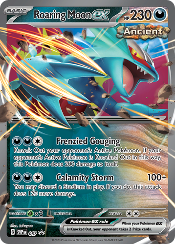 Roaring Moon ex #67 from Scarlet & Violet Black Star Promos - Promo - Illustrated by takuyoa