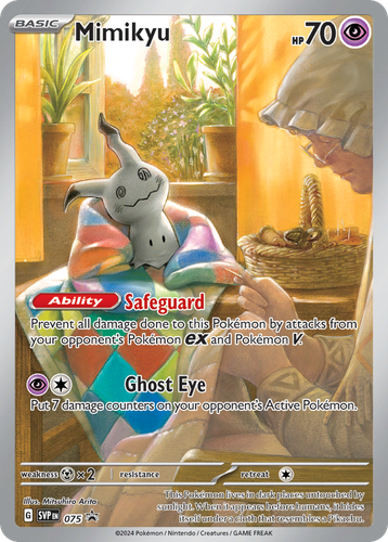 Mimikyu #75 from Scarlet & Violet Black Star Promos - Promo - Illustrated by Mitsuhiro Arita