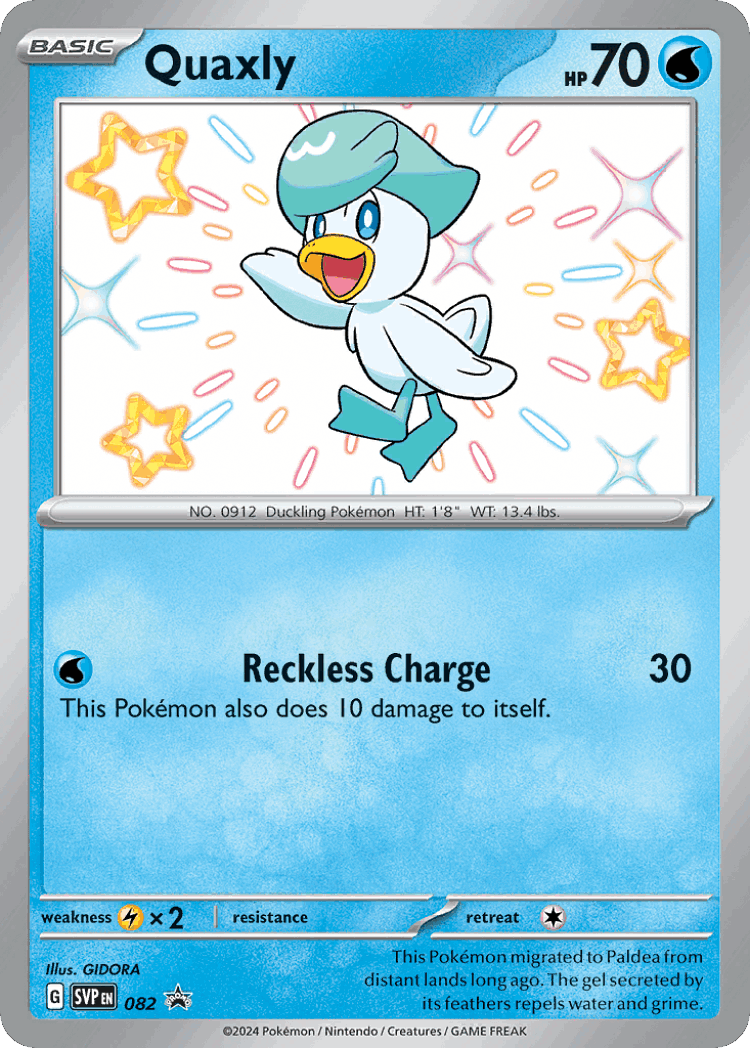 Quaxly #82 from Scarlet & Violet Black Star Promos - Promo - Illustrated by GIDORA