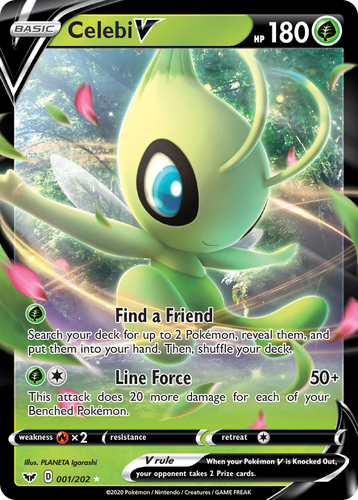 Celebi V Pokémon TCG card art