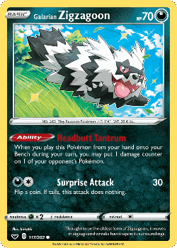 Galarian Zigzagoon 117, Sword & Shield