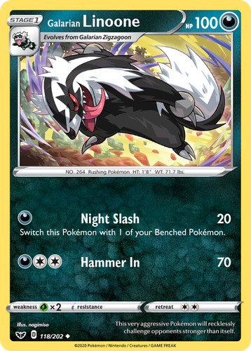 Galarian Linoone 118, Sword & Shield
